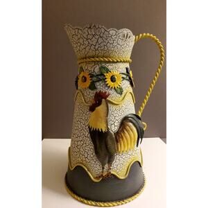 Handmade Farmhouse Metal Rooster Pitcher